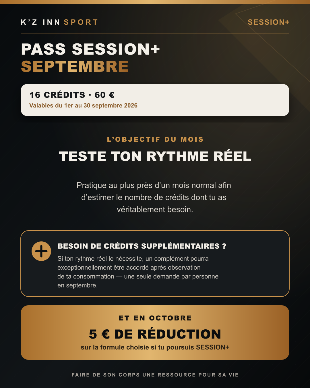 Carte SESSION+ — Pass septembre